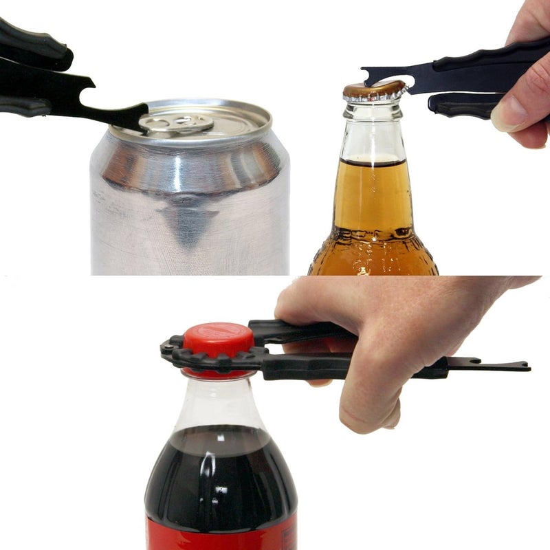 Jokari Multi Bottle Opener - 6 Pack Multiopener for Bottles, Jars, Cans, Beer, Soda, Nail Polish - Manual Can Opener Good for Arthritis or Weak Hands - Image 2